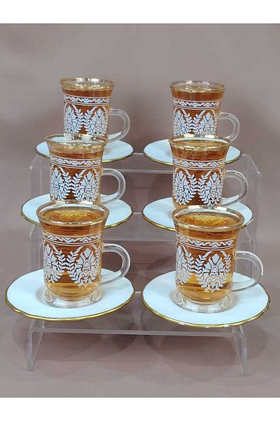 AR HOME 6 Piece Patterned Tea - 6 Piece Porcelain Coaster