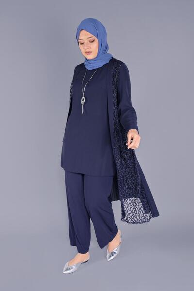 Alvina 40890 Model Silvery Lace Double Tunic