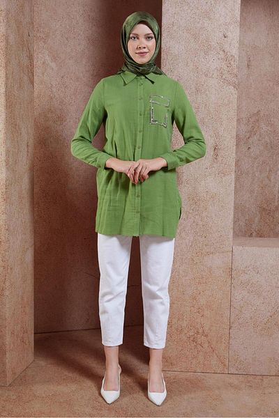 Alvina Cotton Muslin Shirt Tunic 44680