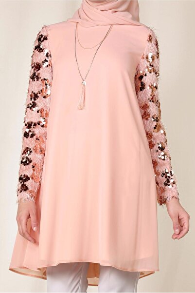 Alvina KOLLARI PUL PAYETLİ ŞİFON TUNİK 4890