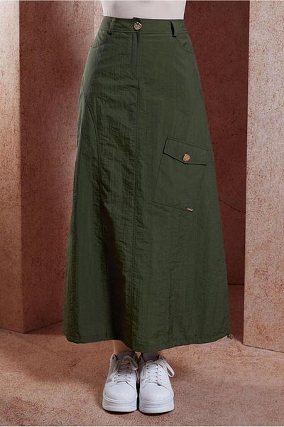 Alvina 60560 Μοντέλο Casual Cut Αλεξίπτωτο Υφασμάτινη Φούστα