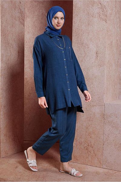 Alvina 44412 Set pantaloni model guler cămașă