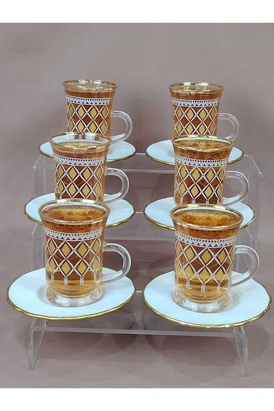 AR HOME 6 Piece Patterned Tea - 6 Piece Porcelain Coaster