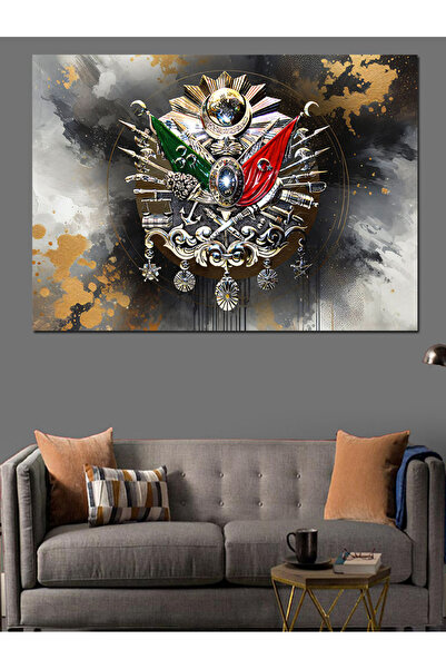 KanvasSepeti Османски печат Декоративна платна маслена живопис Текстурирана в...