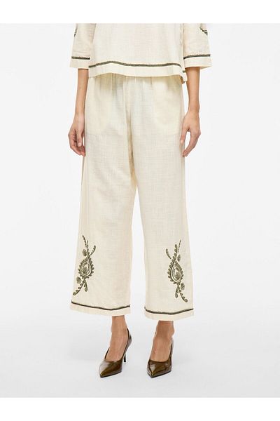 VILA Hose mit weitem Bein High Waist