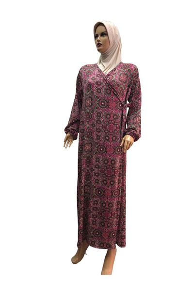 eflin Pink-Green Hijab Hijab Clothing Prayer Clothes and Laced Wrap