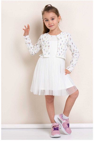 MAİBELLA Girl's Two Piece Look Heart Pattern Tulle Dress |   Stylish and Comfortable Design ❤️ ✨