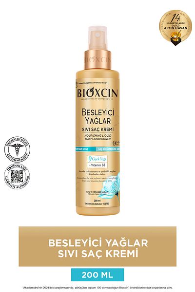 Bioxcin Besleyici Yağlar Sıvı Saç Kremi 200 ml - Sülfatsız. Kuru Ve Yıpranmış Saçlar Saç Dökülme Kar
