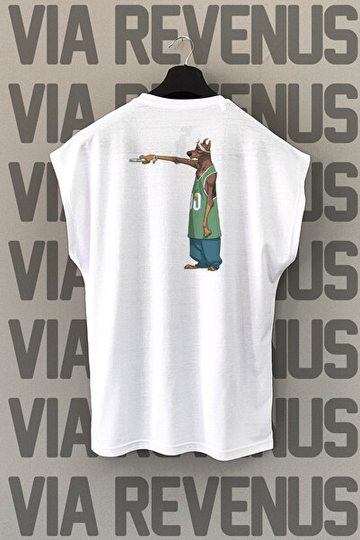 Vordevia تي شيرت رياضي برقبة دائرية وأكمام مطبوعة من Gangsta Dog