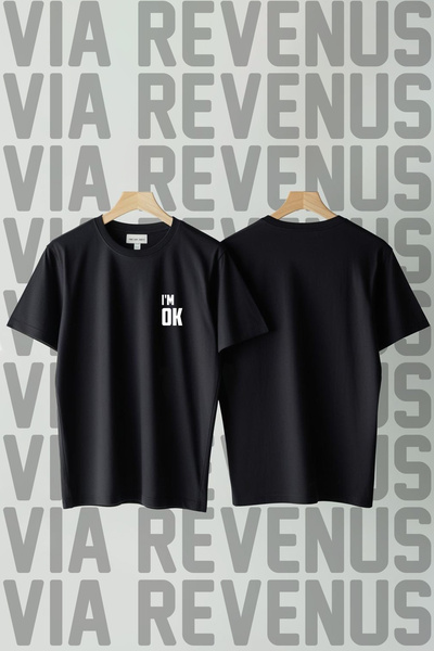 Vordevia I'm OK εμπριμέ μπλουζάκι με φαρδιά εφαρμογή Unisex Crew Neck