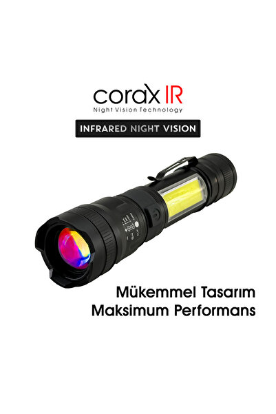 coraxads GECE GÖRÜŞ EL FENERİ CR251 INFRARED AYDINLATMA 3W ZOOM 850NM 500MT M...