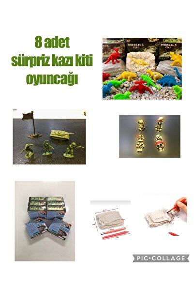 AZİZ OYUNCAK 8 Ad Sürpriz Oyuncak Arkeolojik Bilim Macera Kazı Kiti Aktivite Faaliyet Etkinlik Proje Atölye Seti