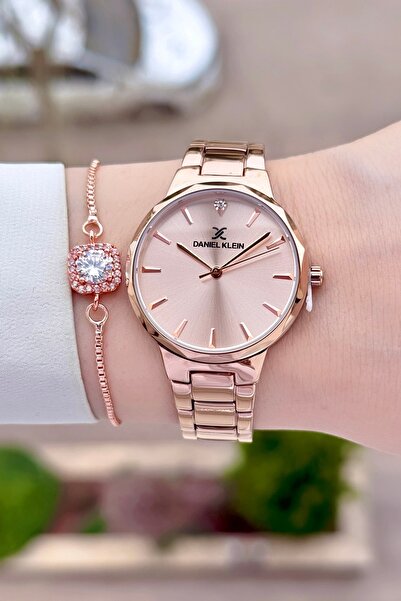 Daniel Klein Bronz Renk 24 Ay Garantili Kadın Kol Saati Ve Bileklik