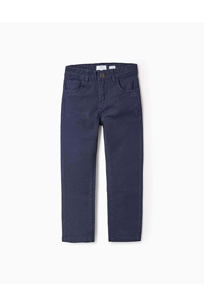 Ziddy Twill Trousers for Boys 'Slim Fit', Dark Blue