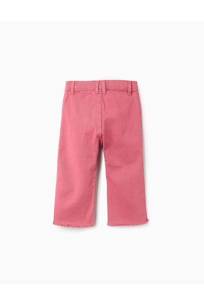 Ziddy Trousers with Cross-Stitch Details for Baby Girls, Pink