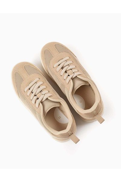 Ziddy Mesh Trainers for Boys '1996 Sneakers', Beige