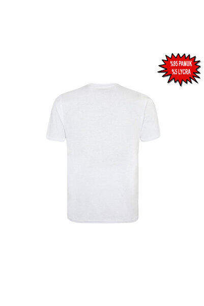 HediyeMania Tricou alb material elastic guler rotund basic Calitate 1 95% bum...