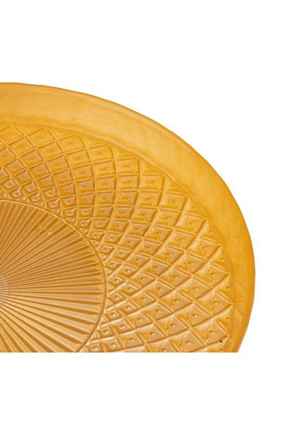 Byblos Turkish Glass Cake Plate With Base Gold Color