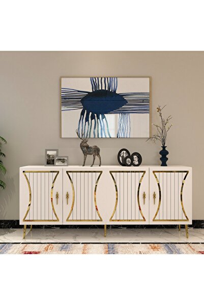 cantek dizayn TEANCT (KB150) KONSOL BEYAZ-ALTIN