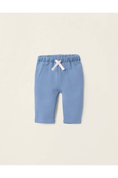Ziddy Fleece Trousers with Drawstring for Newborns, Blue