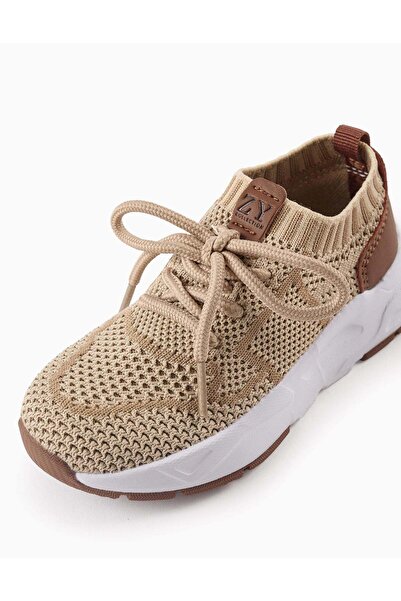 Ziddy Mesh Trainers for Baby Boys 'Superlight Runner', Beige/Brown