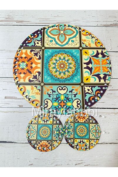 miraylahobi T29 30 cm Uv Printing Round Wooden Base