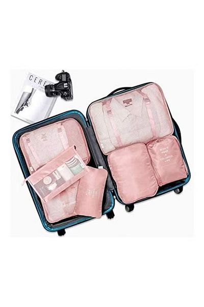 Primo Plus 7-piece Waterproof Luggage Set Pink Pr174