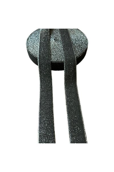 ŞENEL DAR DOKUMA 3cm Silver Lurex Woven Elastic-Waist Leg Skirt Flat Elastic-Elastic Band / 1m