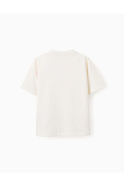 Ziddy Cotton T-shirt for Boys 'Pikachu', White