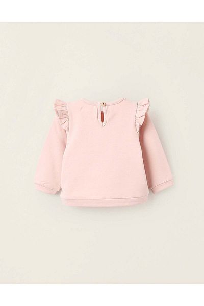 Ziddy Sweatshirt with Ruffles for Newborn Girls, Pink