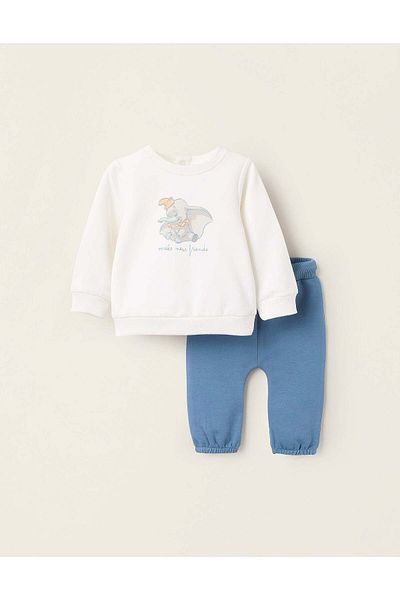 Ziddy Sweatshirt + Trousers for Newborns 'Dumbo', White/Blue