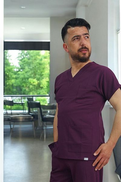 SoonScrubs Graceful Color of Unisex Design: Plum Single Top