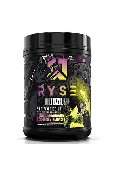 RYSE Godzilla Pre Workout, Pump & Energy, Blackberry Lemonade
