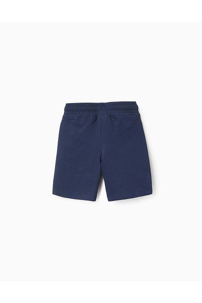Ziddy Joggers Shorts with Zip Pockets for Boys, Dark Blue