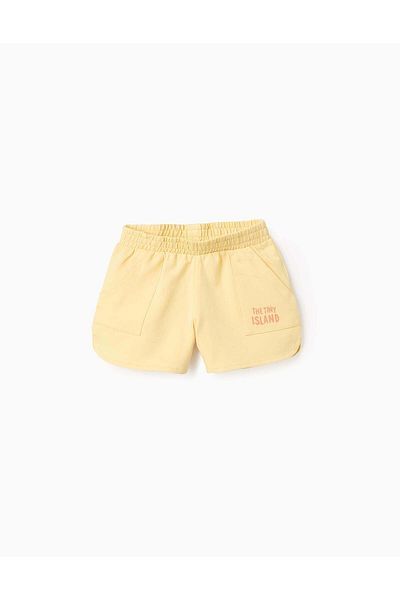 Ziddy Cotton Shorts for Baby Girls 'Tiny Island', Yellow