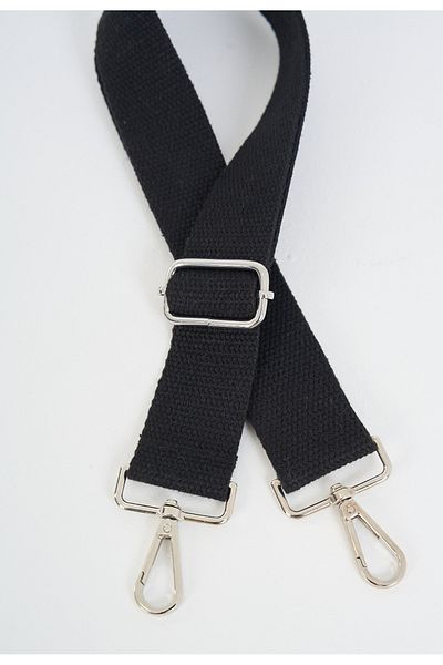 fluffy Mute Bag Midnight Black Cotton Ρυθμιζόμενη λαβή τσάντας (ΒΑΜΒΑΚΙ) 110 cm Π: 4 cm
