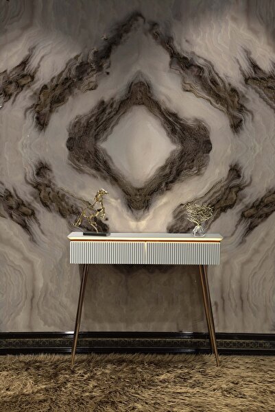 Sare Home Bianco Lake Dresuar Beyaz - Rose Gold