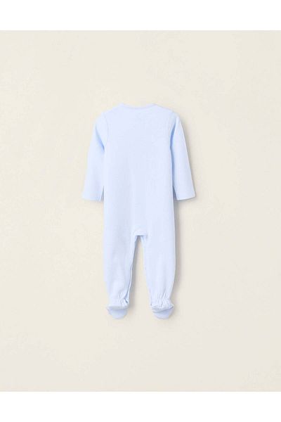 Ziddy Cotton Sleepsuit for Baby Boys 'Giraffe', Light Blue
