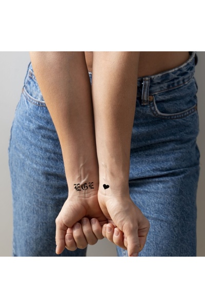 ONE SPRAY TATTOO Abc&123 Gotik Font Dövme Şablon Seti (SPREYSİZ)