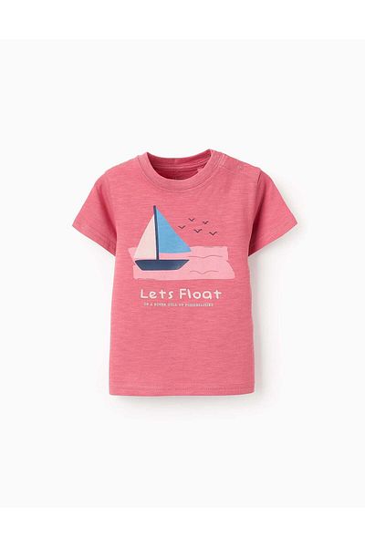 Ziddy T-shirt for Baby Boys 'Let's Float', Dark Pink