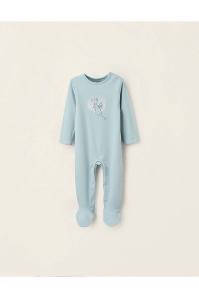 Ziddy Cotton Printed Sleepsuit for Baby Boys 'Dragon', Blue