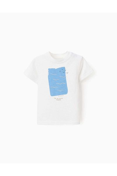 Ziddy T-shirt for Baby Boys 'Be Curious', White