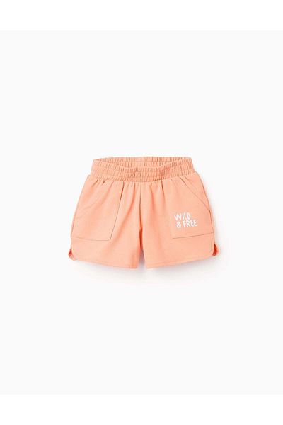 Ziddy Jersey Shorts for Baby Girls 'Wild & Free', Coral