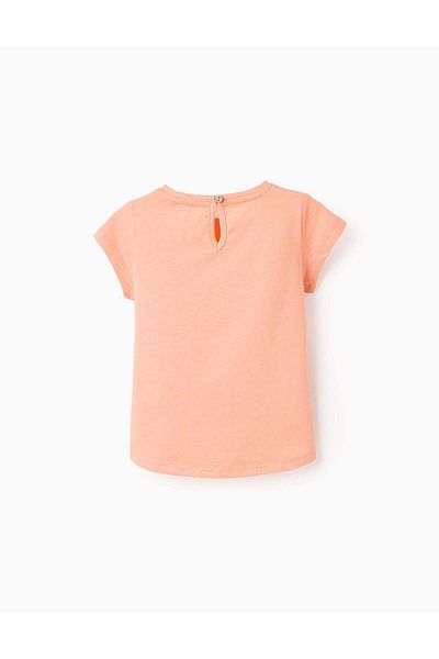 Ziddy Cotton T-shirt for Baby Girls 'Sunshine', Coral