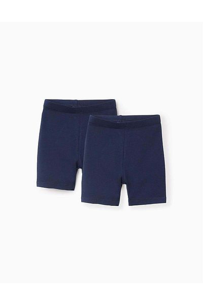 Ziddy Pack of 2 Cycling Shorts for Baby Girls, Dark Blue