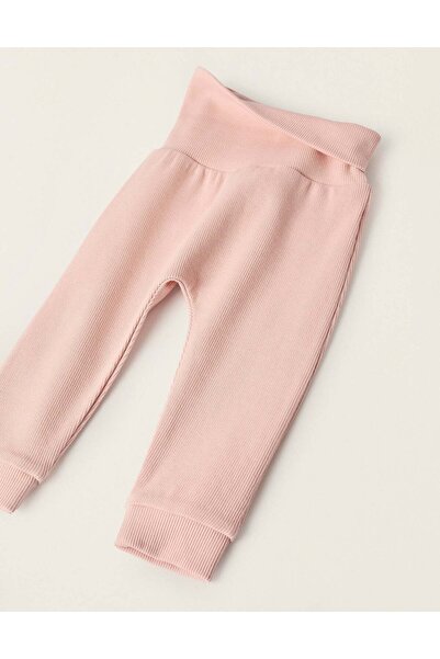 Ziddy Ribbed Bodysuit and Trousers Pyjama Set for Baby Girls, Pink