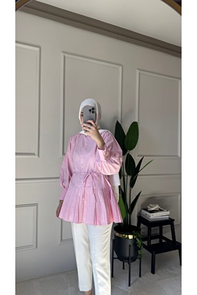 Venoura Pilise Detaylı Gömlek - Pembe