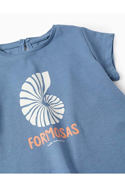 Ziddy Cotton T-shirt for Baby Girls 'Formosa', Blue