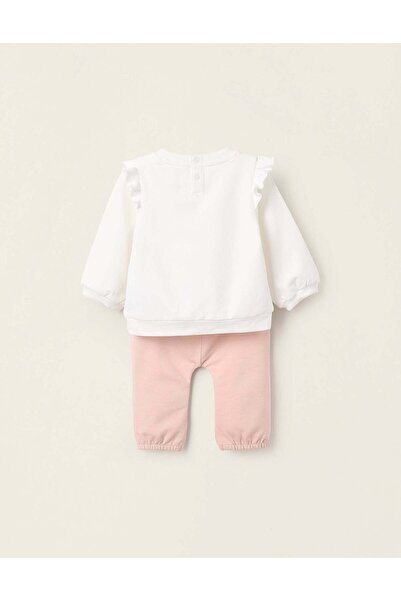 Ziddy Sweatshirt + Joggers for Newborn Girls 'Dumbo', Pink/White