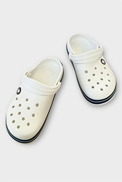 Liger Biser Slippers - White and Black for Garden, Beach, Seaside and Pool